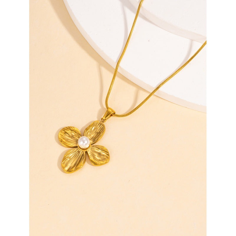 Retro Gold Leaf Petal Jewellery Set