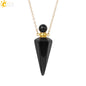 Natural Stone Cone Perfume Bottle Necklace