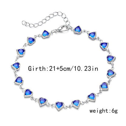 Love Heart Crystal Anklet