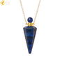 Natural Stone Cone Perfume Bottle Necklace