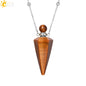 Natural Stone Cone Perfume Bottle Necklace