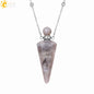 Natural Stone Cone Perfume Bottle Necklace