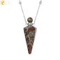 Natural Stone Cone Perfume Bottle Necklace