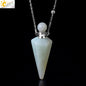 Natural Stone Cone Perfume Bottle Necklace