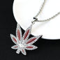 Rhinestone Maple Pendant Necklace