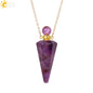 Natural Stone Cone Perfume Bottle Necklace