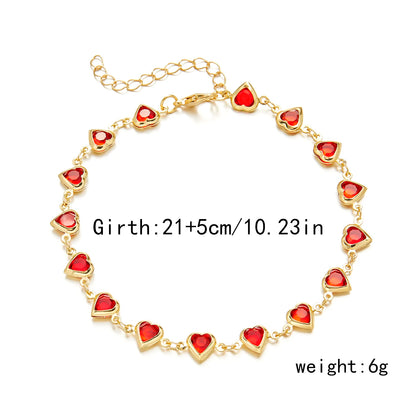 Love Heart Crystal Anklet