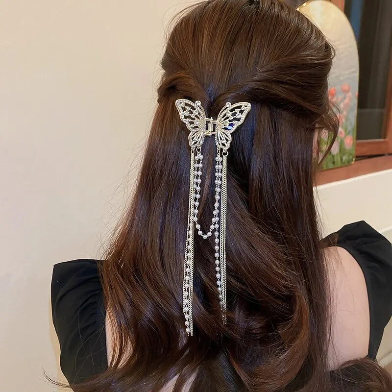 Butterfly Hair Clip with Long Tassels