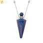 Natural Stone Cone Perfume Bottle Necklace