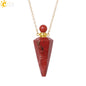 Natural Stone Cone Perfume Bottle Necklace