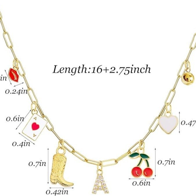 A-Z 26-Letter Diamond Initial Necklace, Multi Pendant - Trendy Radar