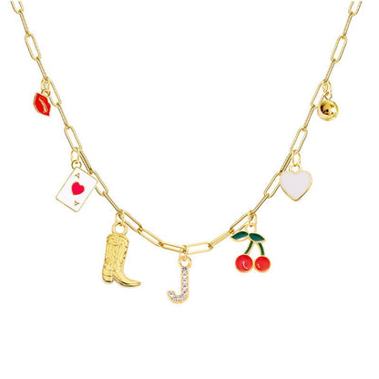 A-Z 26-Letter Diamond Initial Necklace, Multi Pendant - Trendy Radar