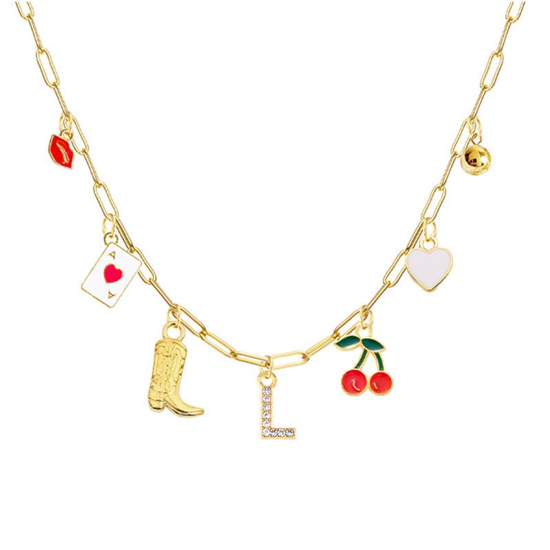 A-Z 26-Letter Diamond Initial Necklace, Multi Pendant - Trendy Radar