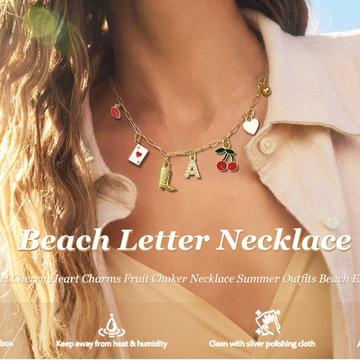 A-Z 26-Letter Diamond Initial Necklace, Multi Pendant - Trendy Radar