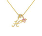 A - Z Alphabet Elegant Blue Heart Necklace with Zircons - Trendy Radar