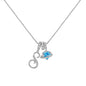 A-Z Alphabet Elegant Blue Heart Necklace with Zircons - Trendy Radar