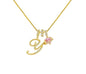 A - Z Alphabet Elegant Blue Heart Necklace with Zircons - Trendy Radar