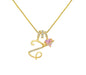 A - Z Alphabet Elegant Blue Heart Necklace with Zircons - Trendy Radar