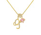 A - Z Alphabet Elegant Blue Heart Necklace with Zircons - Trendy Radar