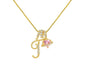 A - Z Alphabet Elegant Blue Heart Necklace with Zircons - Trendy Radar