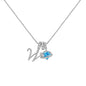 A - Z Alphabet Elegant Blue Heart Necklace with Zircons - Trendy Radar