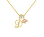 A - Z Alphabet Elegant Blue Heart Necklace with Zircons - Trendy Radar