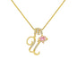 A - Z Alphabet Elegant Blue Heart Necklace with Zircons - Trendy Radar
