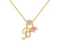 A - Z Alphabet Elegant Blue Heart Necklace with Zircons - Trendy Radar