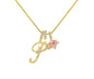 A - Z Alphabet Elegant Blue Heart Necklace with Zircons - Trendy Radar