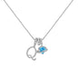 A-Z Alphabet Elegant Blue Heart Necklace with Zircons - Trendy Radar