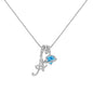 A-Z Alphabet Elegant Blue Heart Necklace with Zircons - Trendy Radar