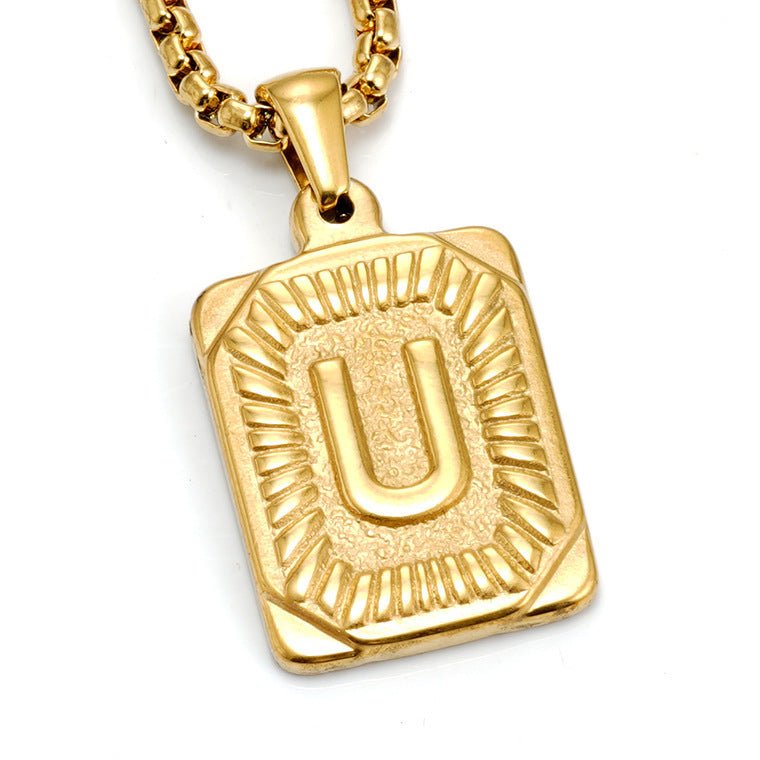 A-Z Alphabet Titanium Steel Letter Pendant Necklace - Trendy Radar