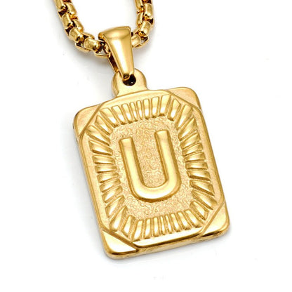 A-Z Alphabet Titanium Steel Letter Pendant Necklace - Trendy Radar