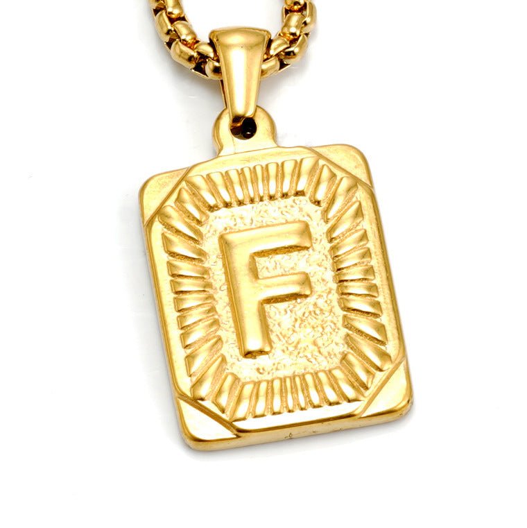 A-Z Alphabet Titanium Steel Letter Pendant Necklace - Trendy Radar