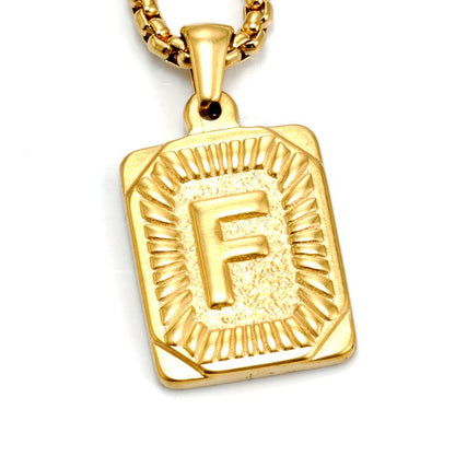 A-Z Alphabet Titanium Steel Letter Pendant Necklace - Trendy Radar