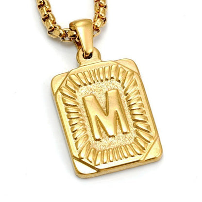 A-Z Alphabet Titanium Steel Letter Pendant Necklace - Trendy Radar