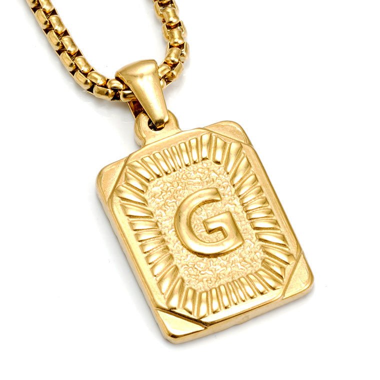A-Z Alphabet Titanium Steel Letter Pendant Necklace - Trendy Radar
