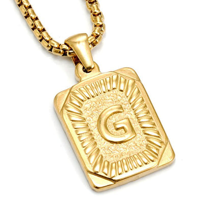 A-Z Alphabet Titanium Steel Letter Pendant Necklace - Trendy Radar