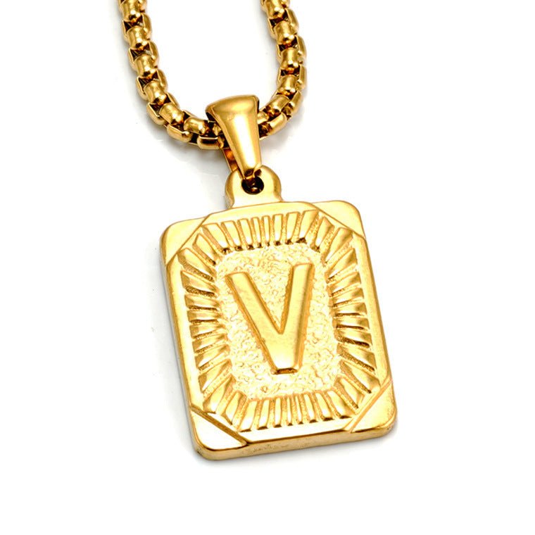 A-Z Alphabet Titanium Steel Letter Pendant Necklace - Trendy Radar