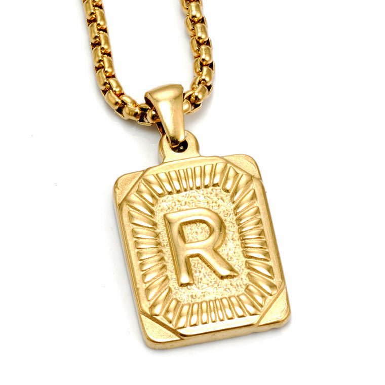 A-Z Alphabet Titanium Steel Letter Pendant Necklace - Trendy Radar