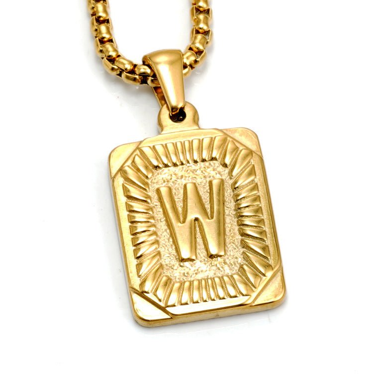 A-Z Alphabet Titanium Steel Letter Pendant Necklace - Trendy Radar