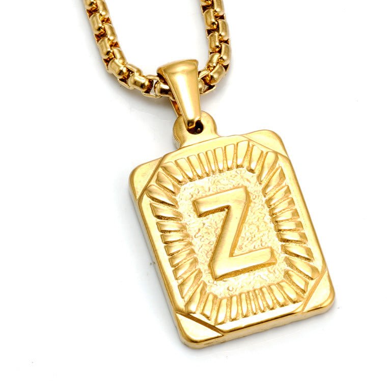 A-Z Alphabet Titanium Steel Letter Pendant Necklace - Trendy Radar