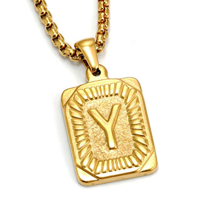 A-Z Alphabet Titanium Steel Letter Pendant Necklace - Trendy Radar
