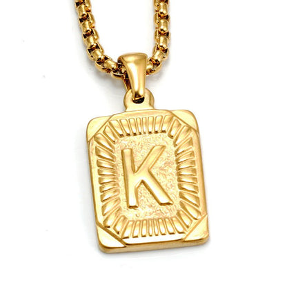 A-Z Alphabet Titanium Steel Letter Pendant Necklace - Trendy Radar