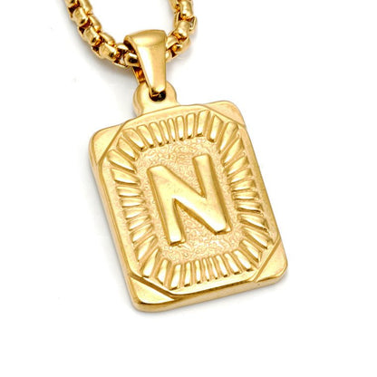 A-Z Alphabet Titanium Steel Letter Pendant Necklace - Trendy Radar