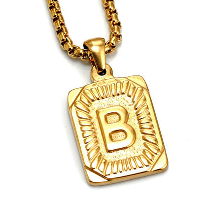 A-Z Alphabet Titanium Steel Letter Pendant Necklace - Trendy Radar