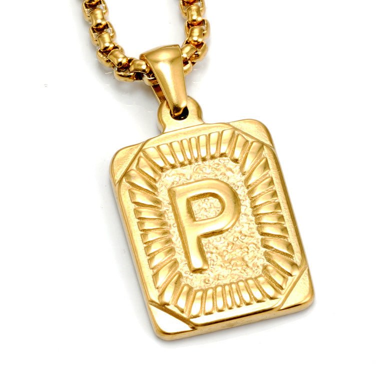 A-Z Alphabet Titanium Steel Letter Pendant Necklace - Trendy Radar