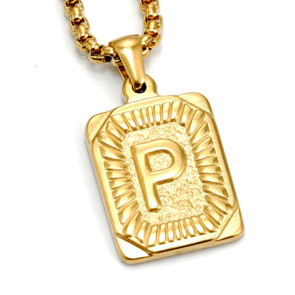 A-Z Alphabet Titanium Steel Letter Pendant Necklace - Trendy Radar