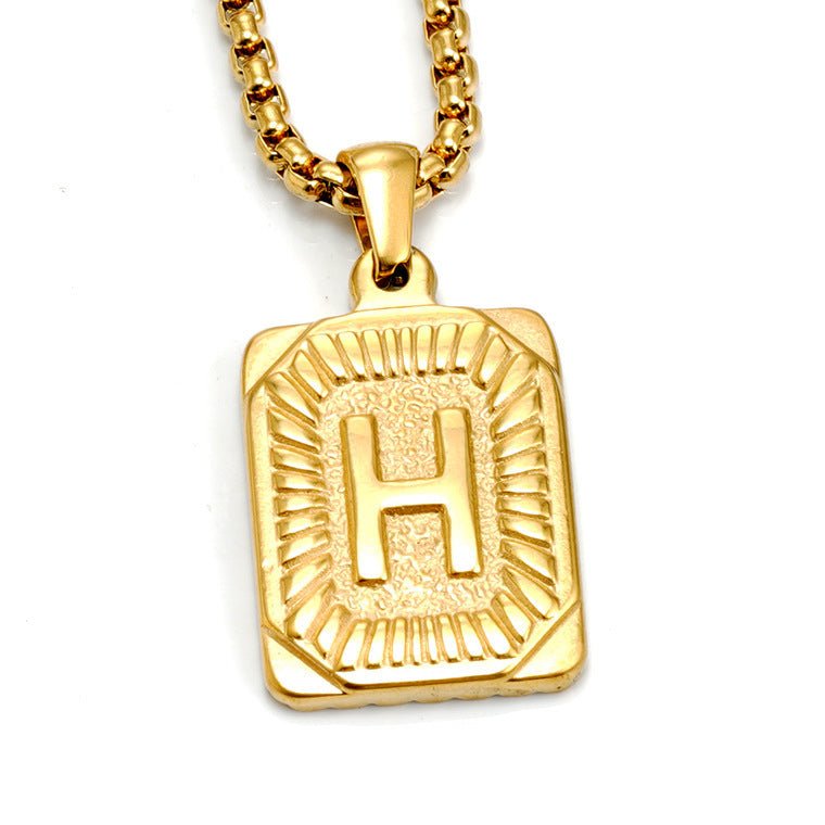 A-Z Alphabet Titanium Steel Letter Pendant Necklace - Trendy Radar