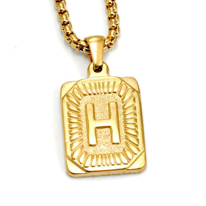 A-Z Alphabet Titanium Steel Letter Pendant Necklace - Trendy Radar